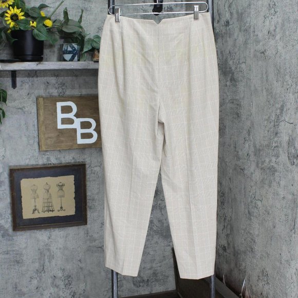 NEW Nine West Plaid Pleated Dress Pants with Pockets 16611b4956cc8c Brown M - Picture 2 of 3